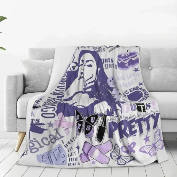 Olivia Vampire Rodrigos Coperta acida Coperta morbida e calda di qualità Autunno Decorativo Decorazioni per la casa Copriletto di tendenza di strada 1