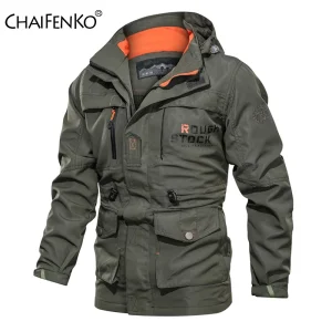 Giacca da esterno da uomo Primavera Autunno Nuova giacca casual con cappuccio da uomo Giacca a vento antivento da uomo Giacca da campeggio da uomo 1