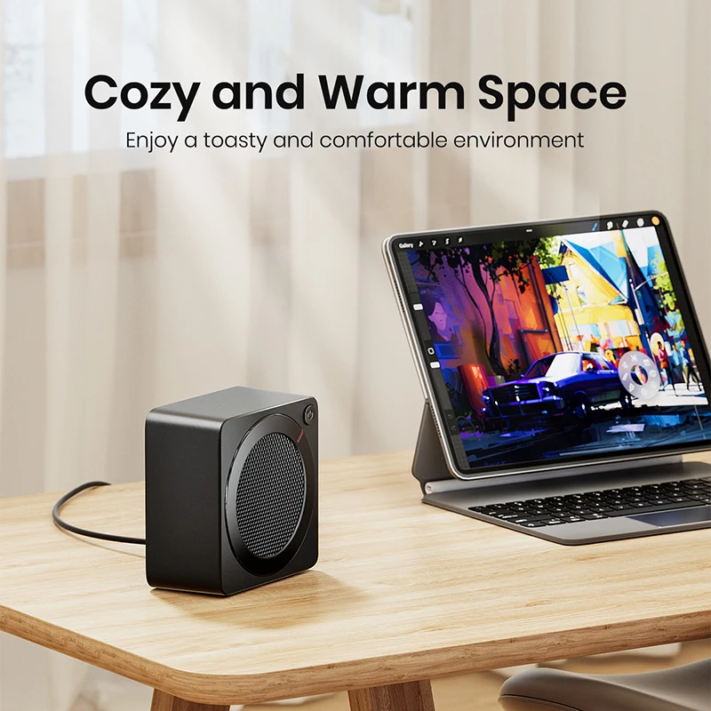 GAIATOP Riscaldatore, Riscaldatori spaziali ad alta efficienza energetica da 500 W per uso interno, Riscaldatore elettrico da scrivania a riscaldamento rapido in ceramica PTC, Overhea 2