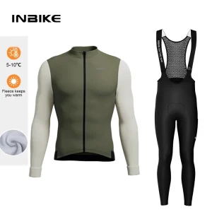 INBIKE Maglia da ciclismo da uomo in pile Set da ciclismo invernale Tuta calda a maniche lunghe Soad Bike Giacca da bicicletta Tuta Tuta da equitazione 1
