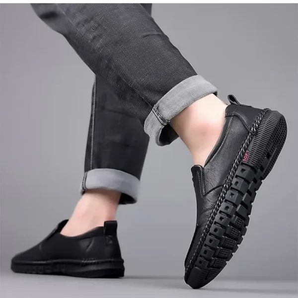 Scarpe slip-on da uomo in vera pelle cucite a mano Occasioni formali da lavoro Calzature per feste di matrimonio Scarpe da tavolo ufficiali per il tempo libero 5