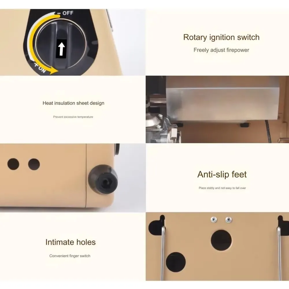 1.5KW Stufa A Gas Portatile Riscaldamento barbecue cottura 2In1 Stufa A Gas Da Campeggio Tenda Riscaldatore Riscaldatore Propano Per La Casa Tenda Esterna Picnic 4