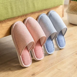 Pantofole in cotone primaverili e autunnali Four Seasons Winter Cixi da donna per uso domestico in cotone e lino antiscivolo per la casa 1