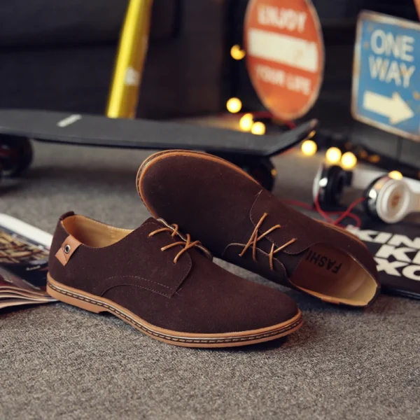 2024 Scarpe da uomo in pelle scamosciata primaverile Scarpe casual Oxford Sneakers classiche Calzature comode Scarpe eleganti Appartamenti di grandi dimensioni 6