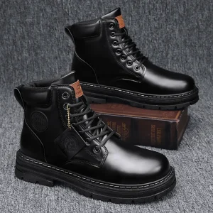 Stivali da equitazione Stivali da passeggio per uomo Stivali da esterno Marchi di lusso Stivaletti da uomo invernali Nuove scarpe casual alte dal design classico 1