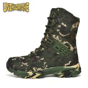 Stivali tattici mimetici da uomo Scarpe antinfortunistiche da lavoro impermeabili nel deserto Scarpe da alpinismo Stivaletti Stivali da esterno da uomo 1
