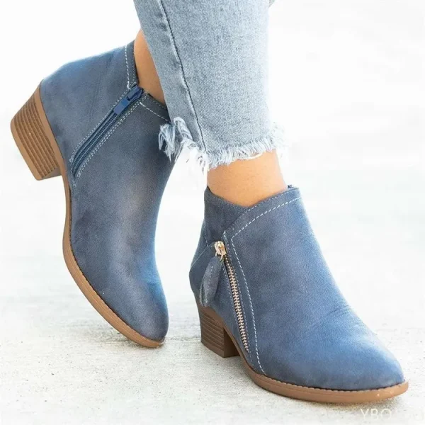 Stivaletti da donna 2022 Autunno Pelle scamosciata 6 Stivali moda donna Taglia 43 Stivali con plateau Stivaletti con tacco con cerniera laterale Botas De Mujer 1