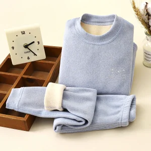 Set di calore per bambini con velluto spesso per l'autunno e l'inverno Intimo per neonatiMid vestiti autunnali, pantaloni autunnaliSet per bambini 1