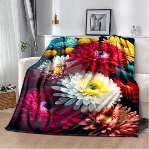 HD Pretty Flower Daisy Rose coperta di crisantemo, coperta morbida per la casa camera da letto divano letto Picnic coperta da viaggio per bambini 1