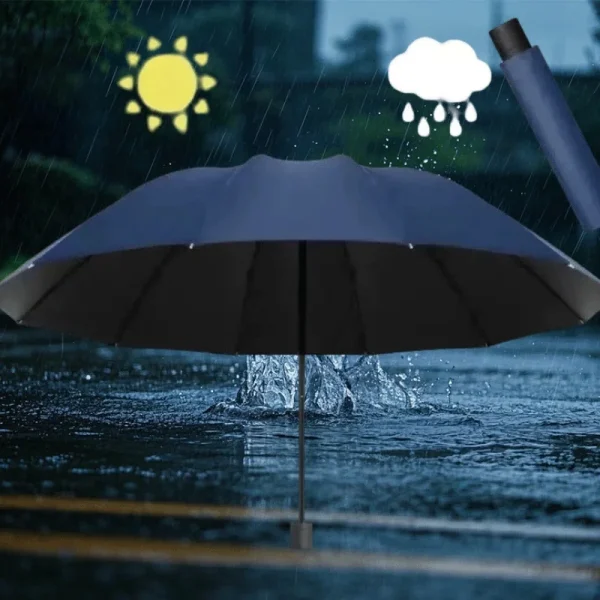 Ombrello da pioggia e pioggia triplo extra large da 130 cm Protezione efficace dalla pioggia Efficace resistenza al vento Resistenza ai raggi UV 2