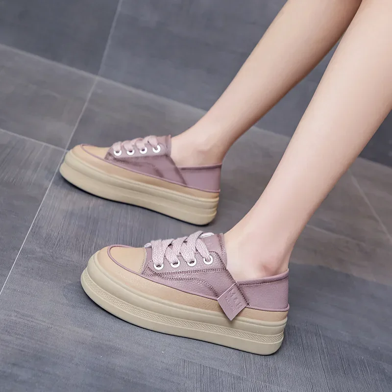 Nuova primavera autunno scarpe con suola spessa donna sneakers da passeggio casual stringate calzature da viaggio all'aperto scarpe antiscivolo Zapatos Mujer 3