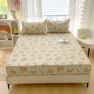 Coprimaterasso matrimoniale con angoli stampati a fiori singolo/queen/king size Sabanas Cama matrimoniale ​   Copriletto morbido 1