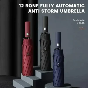 Ombrello da pioggia pieghevole automatico con colla nera da 1 pezzo, rinforzo e ispessimento per ombrellone di protezione dal sole e dalla pioggia 1