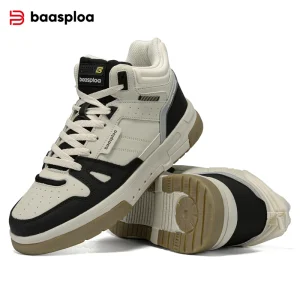 Baasploa Scarpe da ginnastica invernali da uomo Scarpe da skateboard casual da uomo Scarpe da ginnastica maschili da esterno antiscivolo in peluche caldo cotone impermeabile 1