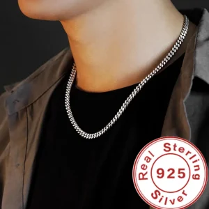 Collana cubana originale in argento sterling 925 da 8 mm per uomo e donna, accessori per gioielleria raffinata, regalo per feste 1