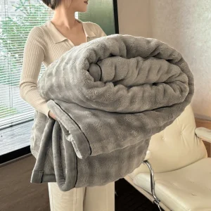 Warm Winter Blanket Milk Velvet Fleece Flannel Soft Thick Plush Blankets for Bed Sofa Single Double Couple Size Fluffy Bedspread 1