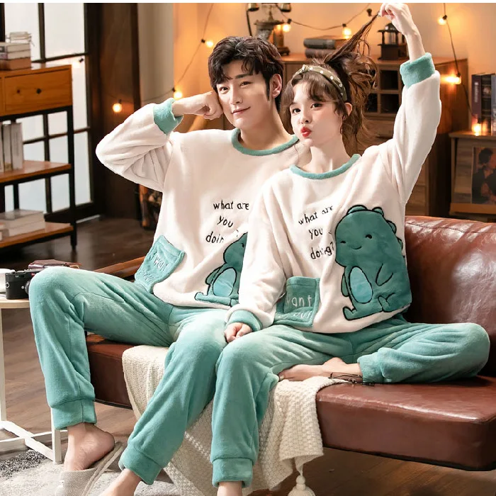 Pigiama invernale Set per donna Indumenti da notte da uomo Cartoon Koala Panda Pigiama Abito da casa Mujer Indumenti da notte Maschile Homewear Coppie Pigiama 3