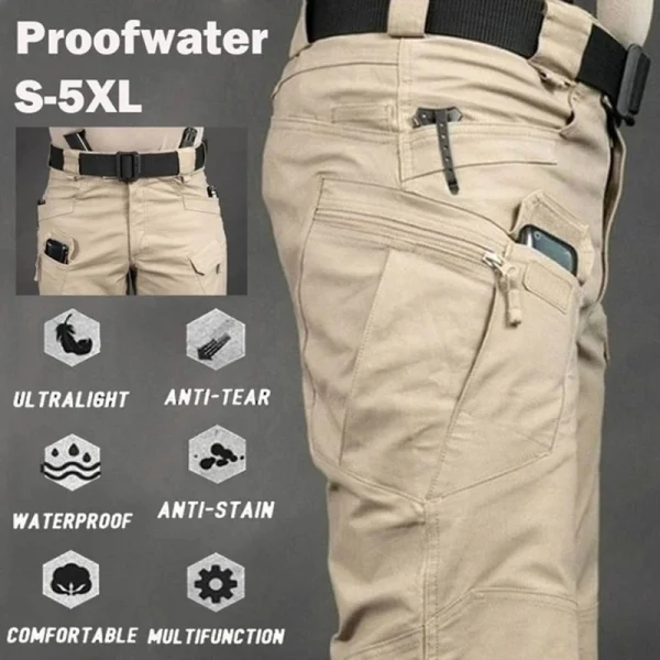 Pantaloni cargo tattici da uomo 6XL Plus Size Pantaloni sportivi casual da esterno Escursionismo Pesca Pantaloni multitasche impermeabili da uomo 2