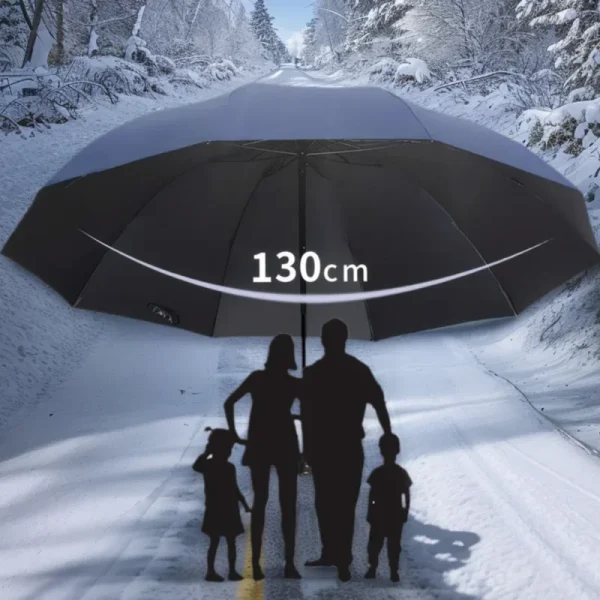 Ombrello pieghevole oversize da 130 cm Ombrello da sole e da pioggia grande antivento e impermeabile per viaggi e uso familiare 1