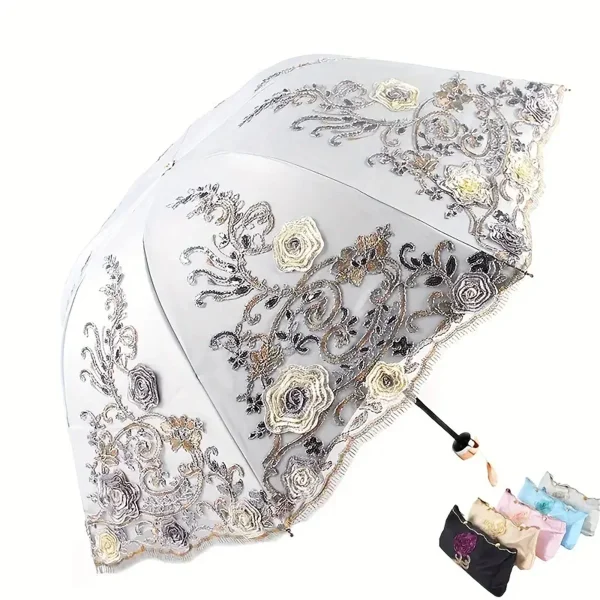 1 pezzo di ombrellone con motivo in pizzo retrò, ombrellone da principessa antigraffio, ombrellone da sposa, ombrellone da vacanza, ombrellone da tiro, ombrellone speciale da donna 2