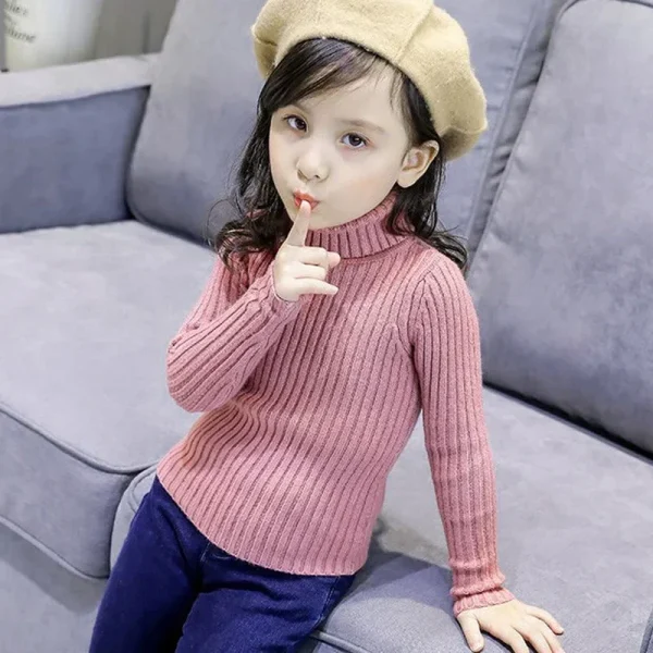 2025 Nuovo Maglione Per Bambini Maglioni Autunno Ragazze Maglioni A Collo Alto 1-9 Anni Neonati maschi Pullover Inverno Lavorato A Maglia Che Basa Ragazzi Maglioni 5