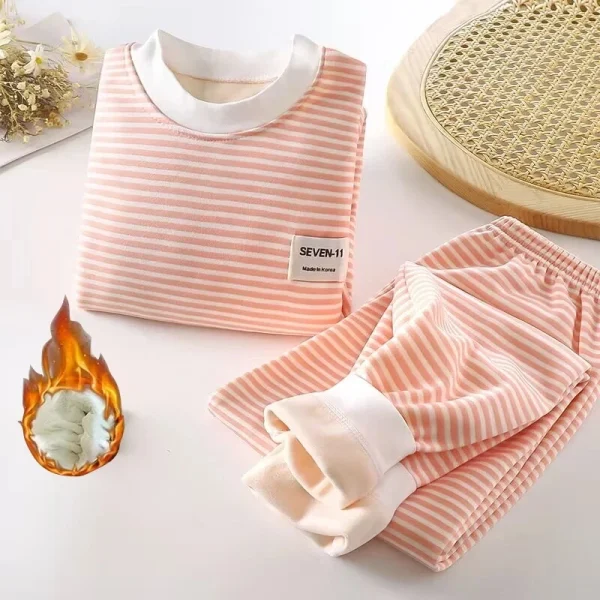 Set da passeggio per bambini di 0-5 anni, set di biancheria intima a righe da uomo e da donna, comodo abbigliamento per la casa 5