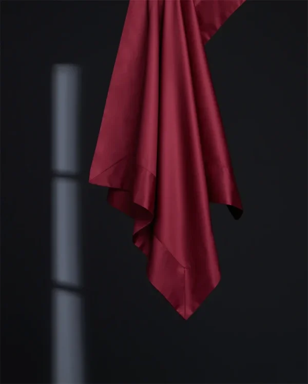 Set biancheria da letto di lusso in cotone egiziano rosso bordeaux 1200TC Copripiumino morbido setoso tinta unita Federe lenzuolo piatto/con angoli 5