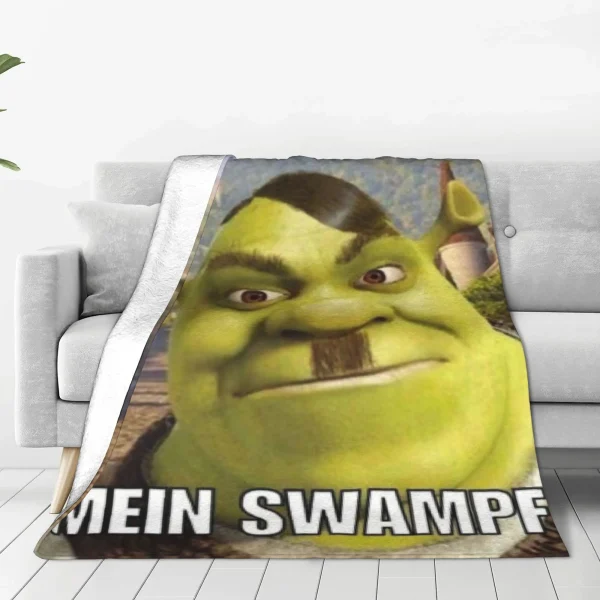 Shreks Pun Funny Memes Coperta con stampa in velluto, traspirante, ultra morbida, per tappeto da viaggio a casa 5