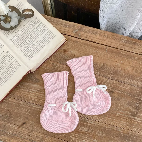 ‌ Calzini in maglia per neonato autunno 2025 in cotone per 0-12 mesi Calzini carini morbidi e traspiranti per neonati unisex 5