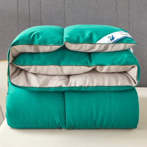 Soffice piumino trapuntato Piumino d'oca verde e grigio Piumino leggero caldo inverno/autunno/primavera Coperta spessa completa Codice trapunta 3