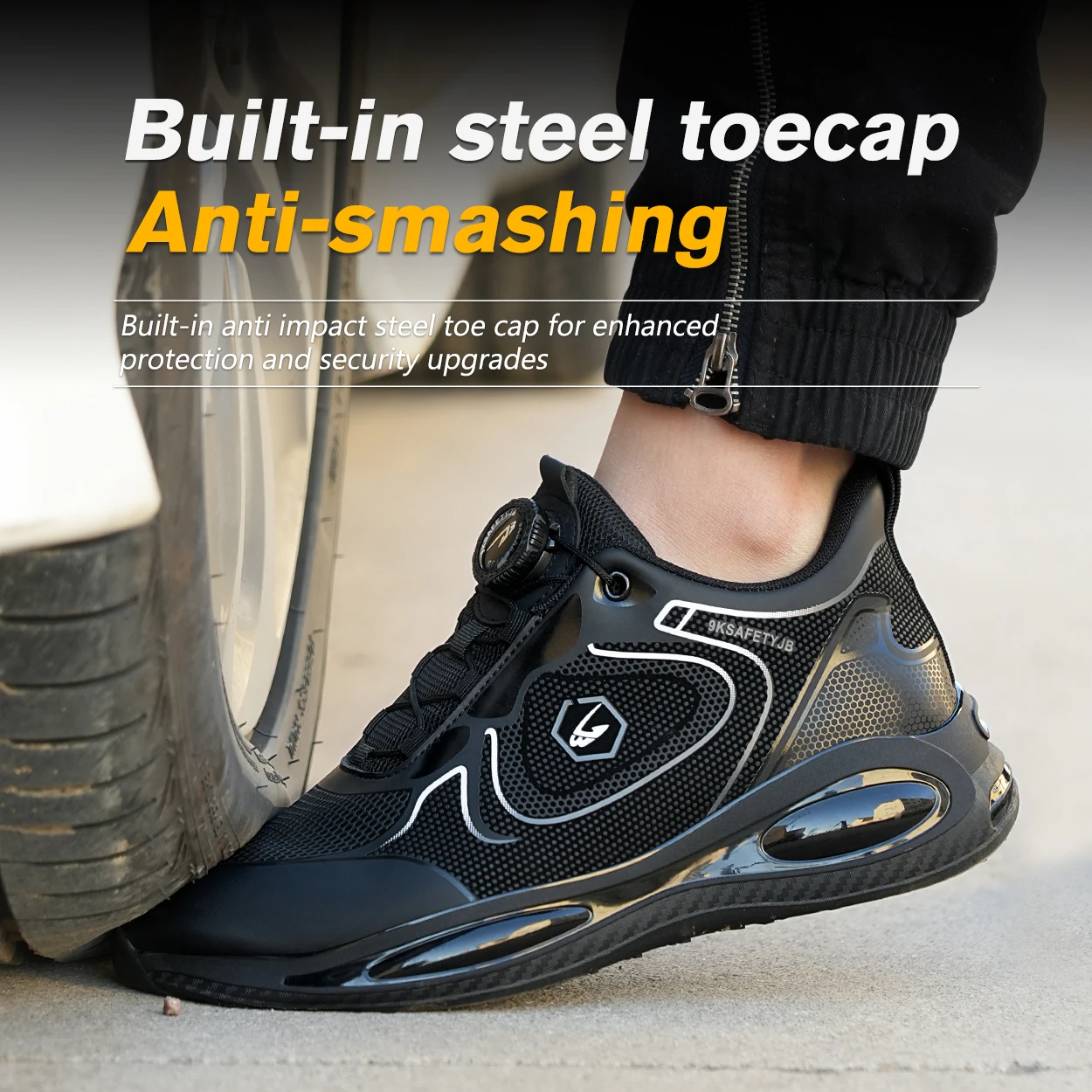 2025 nuove scarpe antinfortunistiche da uomo impermeabili scarpe da ginnastica con punta in acciaio fibbia ruotata stivale di sicurezza da lavoro a prova di foratura scarpa da lavoro con cuscino d'aria da uomo 6