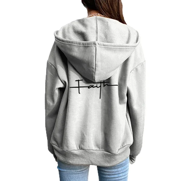 Cappotto cardigan con cerniera da donna Stampa Felpa con cappuccio casual Abbigliamento sportivo da jogging Giacca da donna versatile da strada di alta qualità 6