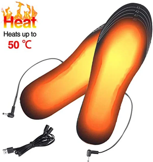 Solette per scarpe riscaldate USB Piedi Calzino caldo Tappetino Solette riscaldanti elettricamente Solette termiche calde lavabili Solette unisex WJ014 1