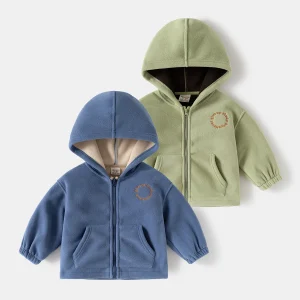 Giacca in pile per bambini HoneyCherry, nuovo stile autunnale, top con cappuccio per ragazzi e ragazze, giacca invernale per abbigliamento per bambini 1