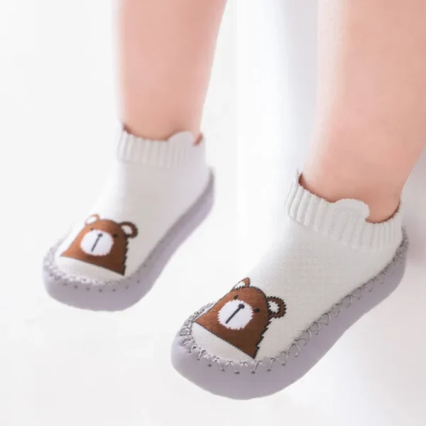 1 paio di calzini per bambini carini alla moda con suole in gomma per bambini primavera autunno inverno calzini da pavimento per bambini scarpe calzino con suola morbida antiscivolo 6
