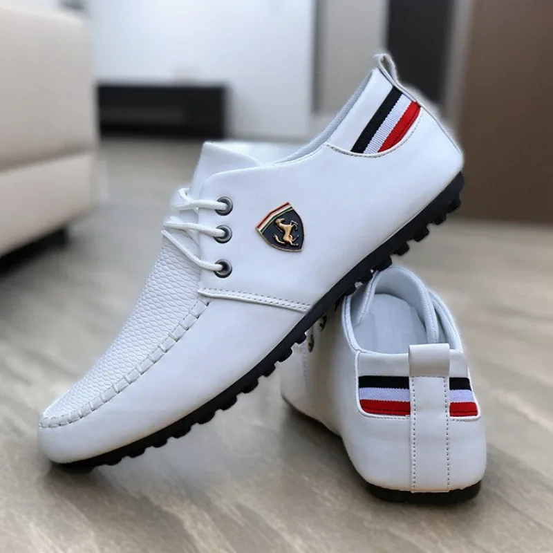 Mocassini da uomo firmati Moda comode scarpe vulcanizzate piatte Outdoor Uomo traspirante Casual Scarpe in pelle con suola morbida Zapatos 3