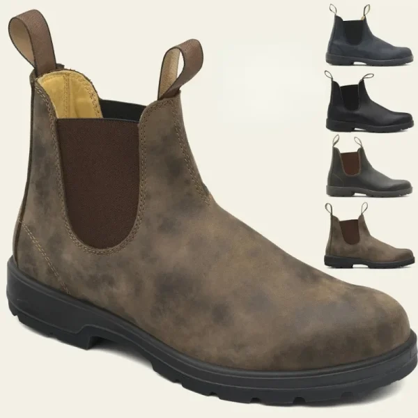 Plus Size 47 48 49 Stivali in pelle retrò da uomo Stivaletti Chelsea fatti a mano Casual comodi Stivaletti unisex Zapatos De Hombre 3