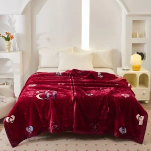 Coperta termica Lussuosa coperta in flanella con stampa floreale a doppio strato per un massimo comfort Ritenzione del calore per letto per la regina 1