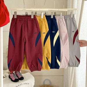 Pantaloni per bambini 2025 Autunno Nuovi pantaloni sportivi larghi per bambini Ragazze Ragazzi Pantaloni casual Pantaloni scolastici per adolescenti Abiti per bambini Abbigliamento 1