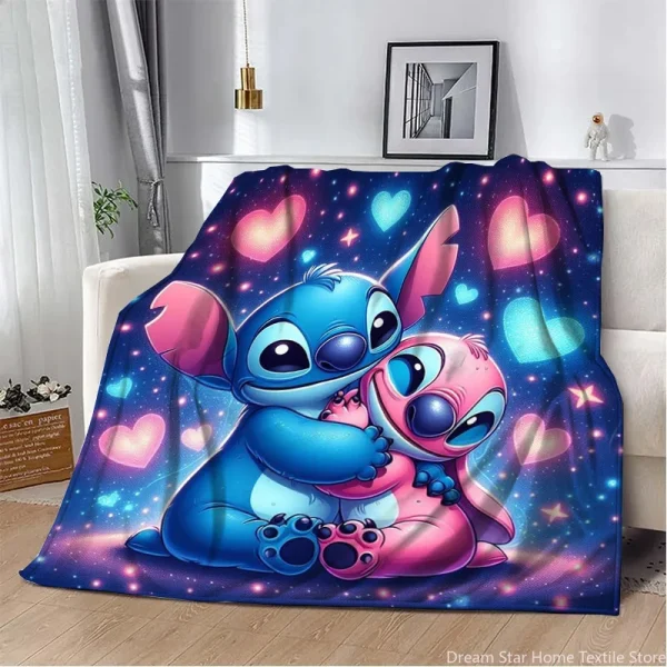 Coperta Disney Cartoon Stitch, soffice coperta in pile di flanella per camera da letto, divano letto, picnic, viaggio, ufficio, coperta per bambini 4