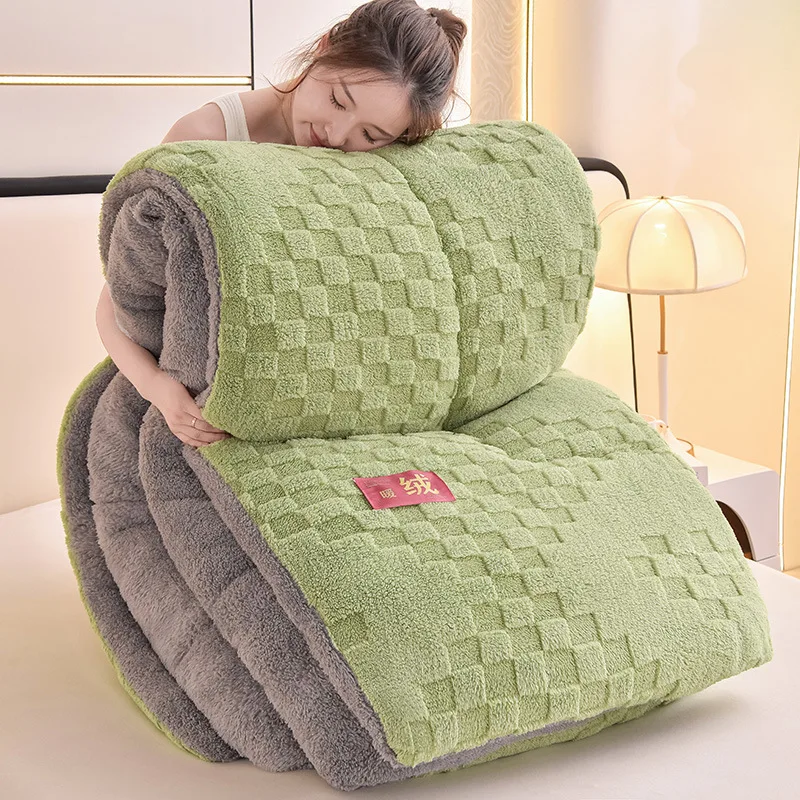 Trapunta in peluche super calda Trapunte trapuntate spesse invernali Trapunta calda in velluto double face Morbida coperta extra large 200x230 cm 1