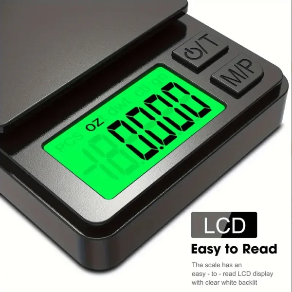 Bilancia tascabile di precisione 1000 g x 0,1 g - Bilancia digitale per grammi, alimenti, gioielli, once/grani con LCD retroilluminato - Mini bilancia da viaggio 6