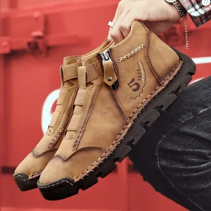 Nuovo In scarpe da uomo In vera pelle scarpe Slip on di lusso stivaletti fatti a mano comode scarpe Casual da uomo mocassino moda invernale 1