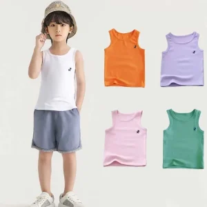Neonate Ragazzi Camicie Canotte in cotone Bambini Cartoon Gilet senza maniche Adolescenti Top Tees Canotte per bambini Abbigliamento 1