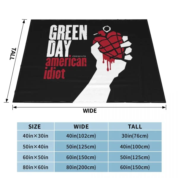 Green Day Punk coperta in pile estate autunno inverno American dump albume Multi-funzione coperta Ultra-morbida per letto ufficio 6