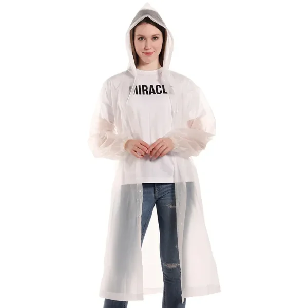 Di alta Qualità 1 pezzo 145*68 CM EVA Unisex Impermeabile Addensato Impermeabile Donne Impermeabili Uomini Nero di Campeggio Impermeabile Tuta Impermeabile 6