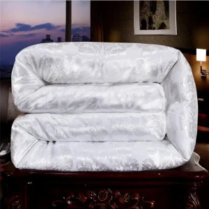 100% trapunta di seta di gelso/coperta/trapunta/piumino per estate/inverno re regina bianco Jacquard copertura biancheria da letto fatta a mano seta naturale 1