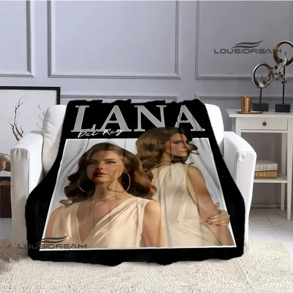 Lana Del Rey coperta stampata alla moda coperta sottile coperta morbida e confortevole coperta da viaggio per la casa fodere per letto regalo di compleanno - immagine 4