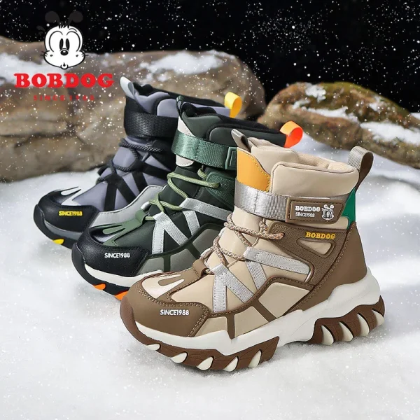 Inverno resistenza al freddo ragazzi ragazze stivali da neve sport all'aria aperta Casual bambini escursionismo velluto addensato stivali di cotone antiscivolo 3