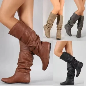 2024 stivali a metà polpaccio scarpe basse da donna primavera autunno stivali alti da donna stivali lunghi da Cowboy occidentali calzature da donna taglia grande 35-43 1